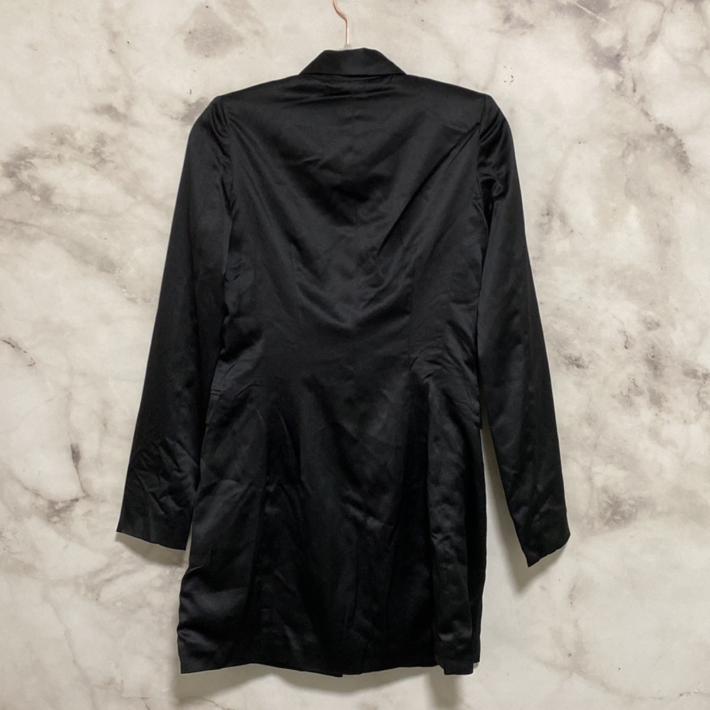 Socialite Satin Blazer Mini Dress - Black - Picture 8 of 10